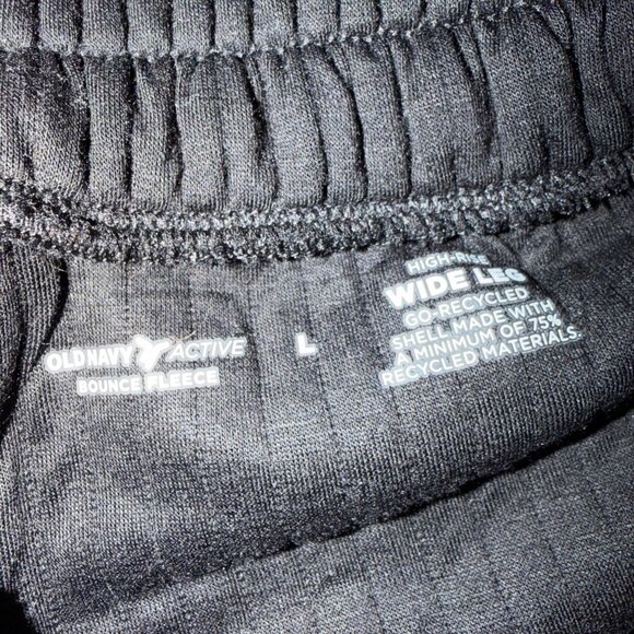 OLD NAVY ACTIVE BOUNCE FLEECE BLACK WIDE LEG PANTS NEW LARGE HIGH RISE SOFT - Picture 7 of 10